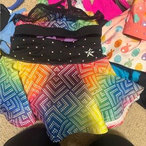 Colorful Rainbow Skirt with Black Waistband